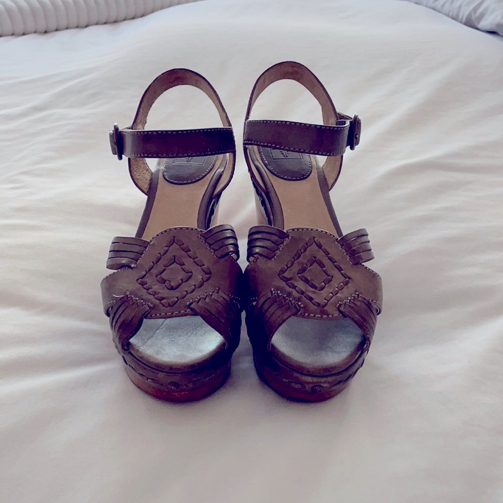 Frye high heel wedges